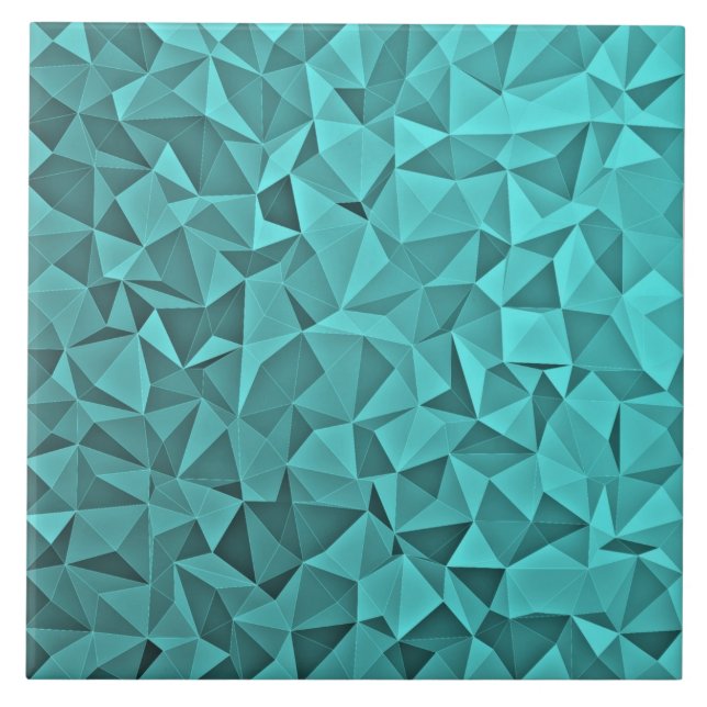 Trendy Geometric Triangle Mosaik Türkis Tile Fliese (Vorderseite)