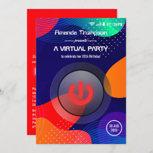 Trendy Geometric Virtual Birthday Party Einladung