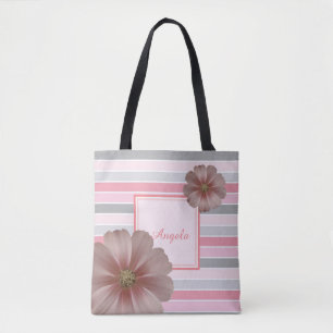 Trendy Gestreift, Blumen - Personalisiert