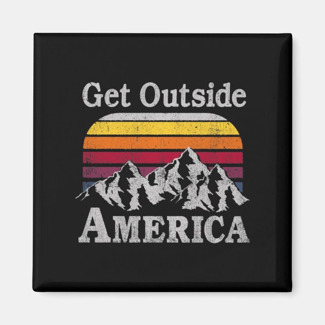 Trendy Get Outdoor America Bergsteigen Magnet (Vorne)
