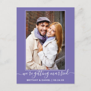 Trendy Getting Married Periwinkle Save the Date Postkarte