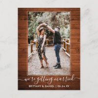 Trendy Getting Married Rustic Wood Save the Date