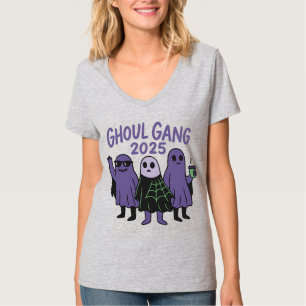 Trendy Ghoul Gang Coffee Squad Halloween 2025 T-Shirt