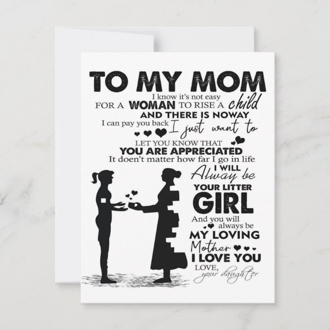 Trendy Gift | Brief an meine Mama | Einladung (Vorderseite)