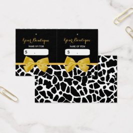Trendy Giraffe Print Yellow Bow Boutique Hang Tags