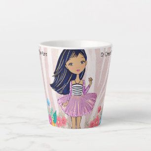 Trendy Girl Fashion Chic Floral Rose Gold Glitzer Milchtasse