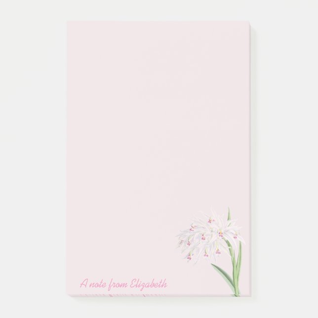 Trendy Girly Blume - Personalisiert Post-it Klebezettel (Vorderseite)