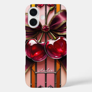 Trendy & Girly Bow gestaltete Glaskerry iPhone 16 Hülle