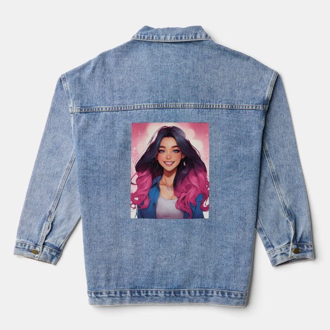 Trendy Girly Denim Jacket Jeansjacke (Rückseite)