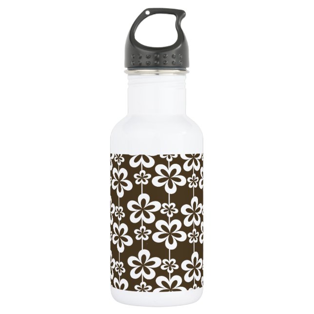 Trendy Girly Floral Pattern Edelstahlflasche (Vorderseite)