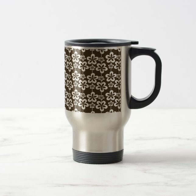 Trendy Girly Floral Pattern Reisebecher (Rechts)