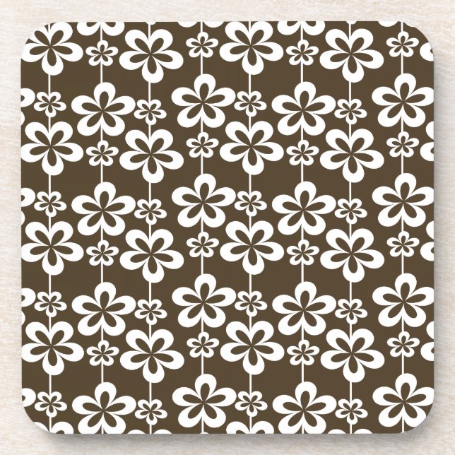 Trendy Girly Floral Pattern Untersetzer (Vorderseite)