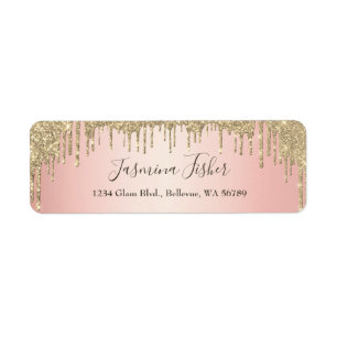 Trendy Girly Glitzer Tropfens Rose Gold-Adresse