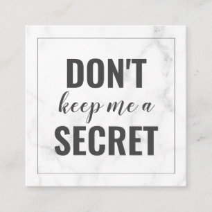 Trendy Girly Marble Business-Referenzkarte Empfehlungskarte