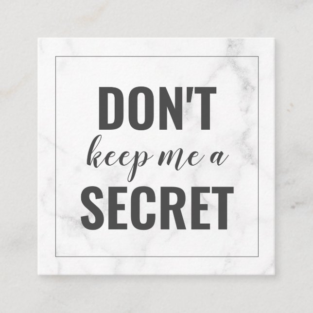 Trendy Girly Marble Business-Referenzkarte Empfehlungskarte (Vorderseite)