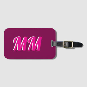 Trendy Girly Pink Modern Monogram Initial Gepäckanhänger