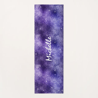Trendy Glam Glitzer Monogram Name Lila Yogamatte
