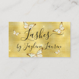 Trendy Glam Yellow Gold Luxus Butterfly Lashes Visitenkarte