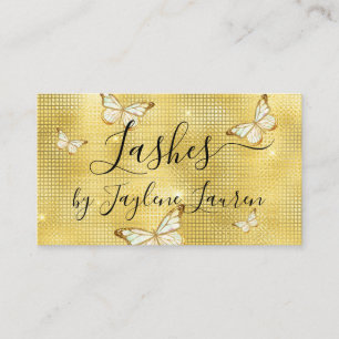 Trendy Glam Yellow Gold Luxus Butterfly Lashes Visitenkarte