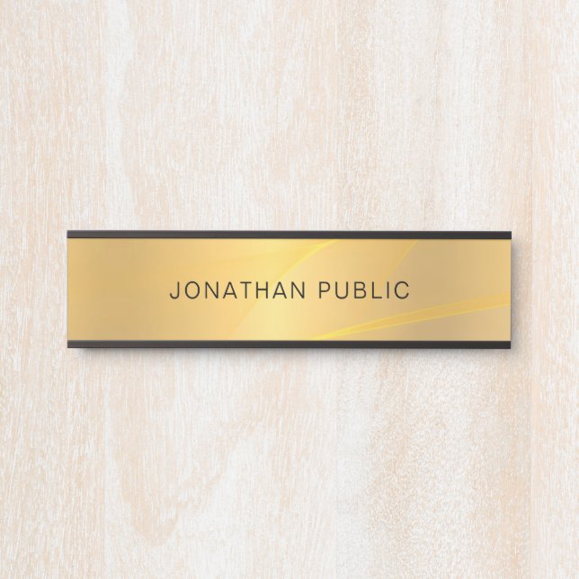 Trendy Glamour Gold Minimalistische Vorlage Elegan Türschild (Vorderseite )