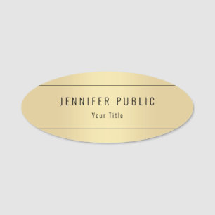 Trendy Glamour-Goldblick-moderne Schablone elegant Namensschild