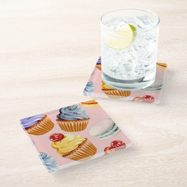 Trendy Glasuntersetzer (Schrägansicht)