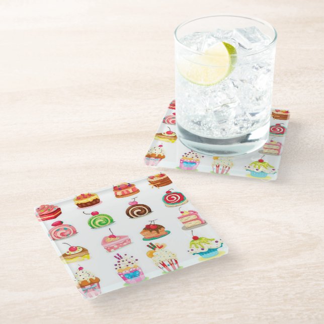 Trendy Glasuntersetzer (Schrägansicht)