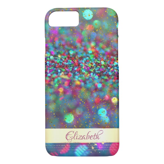 Trendy Glitzer Bokeh Gold Confetti - Personalisier Case-Mate iPhone Hülle (Rückseite)