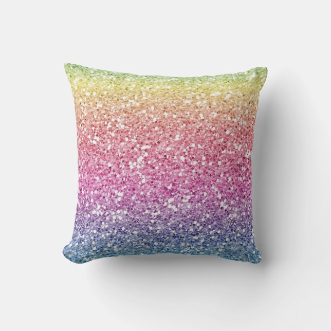 Trendy Glitzer Colorful Ombre Kissen (Vorderseite)