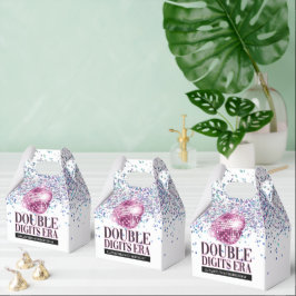 Trendy Glitzer Disco Double Digits Era Geburtstag Geschenkschachtel