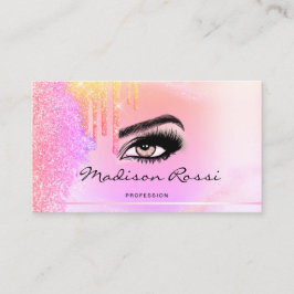 Trendy Glitzer Holographic Tropfens Lashes Marmor Visitenkarte