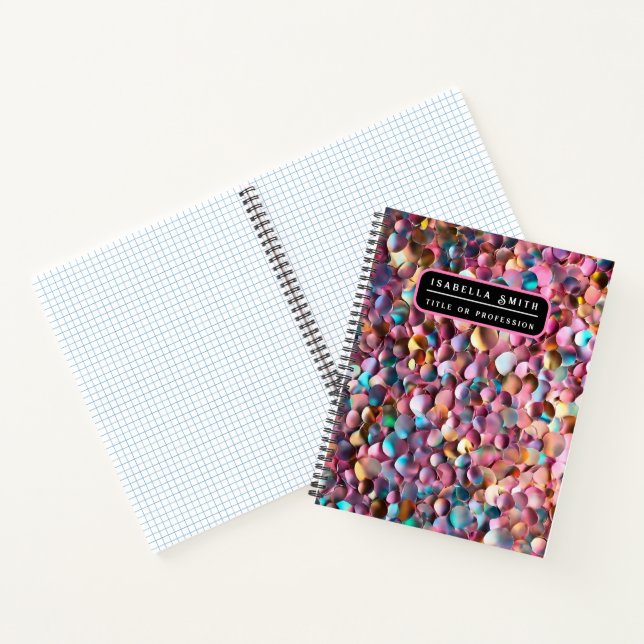 Trendy Glitzer Opal Holographic Collection Notizbuch (Innenseite)