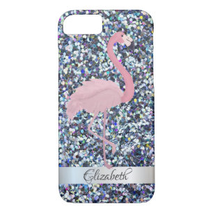 Trendy Glitzer Pink Flamingo - Personalisiert Case-Mate iPhone Hülle