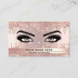 Trendy Glitzer Rose Gold Tropfen Lashes Visitenkarte