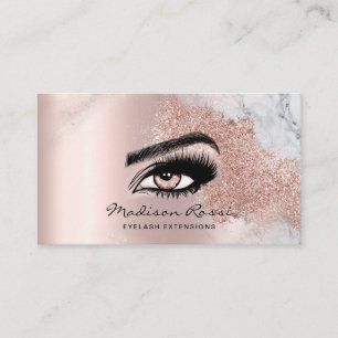 Trendy Glitzer Rose Gold Tropfen texturierte Marmo Visitenkarte