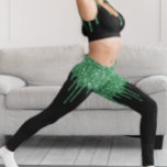 Trendy Glitzer Tropfens Green Black St. Patrick's  Leggings<br><div class="desc">Dieses Design kann durch Auswahl der Option Design bearbeiten personalisiert werden. Sie können auch auf andere Gegenstände übertragen. Kontaktieren Sie mich unter colorflowcreations@gmail.com oder nutzen Sie die Chat-Option oben auf der Seite, wenn Sie dieses Design auf einem anderen Produkt haben möchten oder Hilfe bei diesem Design benötigen. Der Blick auf...</div>