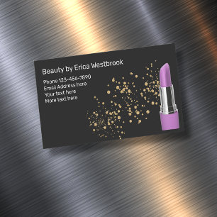 Trendy Glitzy Beauty Fashion Lipstick Magnetische Visitenkarte
