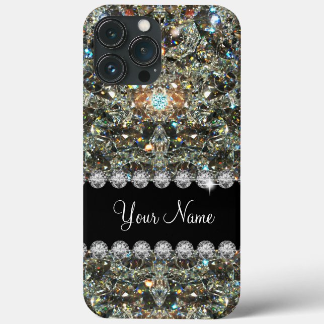 Trendy Glitzy Imitats Bling Jewels Monogram Case-Mate iPhone Hülle (Rückseite)