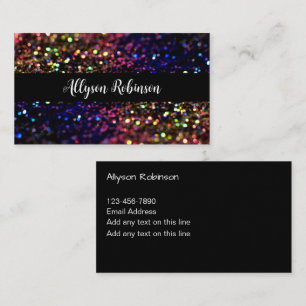 Trendy Glitzy Monogram Business Cards Visitenkarte