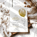 Trendy Gold Balloon 40th Birthday Einladung<br><div class="desc">Embrace the 40th chapter of your life with our stylish and unique birthday invitations. With chic typography and a 'forty' balloon string over a white background,  our invites are sure to set the tone for a birthday party that will be remembered for years to come.</div>