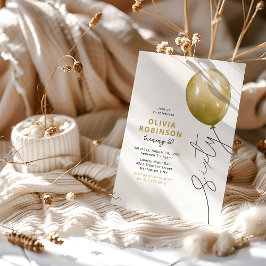 Trendy Gold Balloon 60th Birthday Einladung