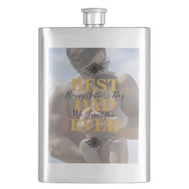 Trendy Gold Best Vater Jeden Tag Vatertag Foto Cla Flachmann
