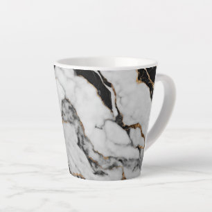 Trendy Gold Black and White Marmor Milchtasse