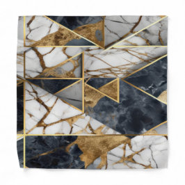 Trendy Gold Black Geometric Marmormuster Halstuch