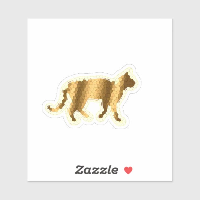 Trendy Gold Cat Aufkleber (Blatt)