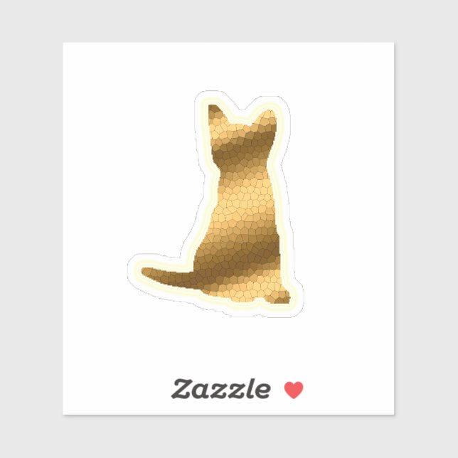 Trendy Gold Cat Aufkleber (Blatt)