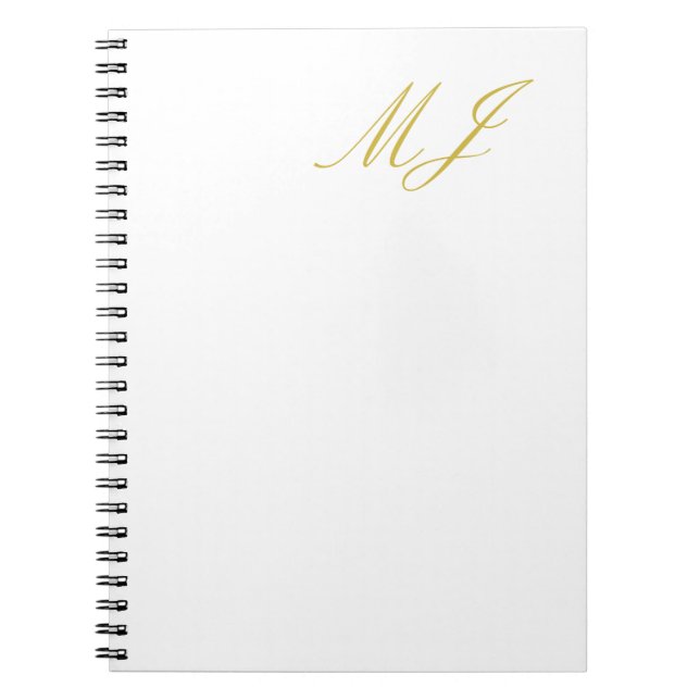 Trendy Gold Color Monogram Minimalist Modern Notizblock (Vorderseite)