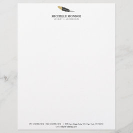 Trendy Gold Dipped Boho Feather Designer White Briefbogen