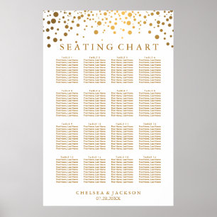 Trendy Gold Dots - Seating Chart Poster