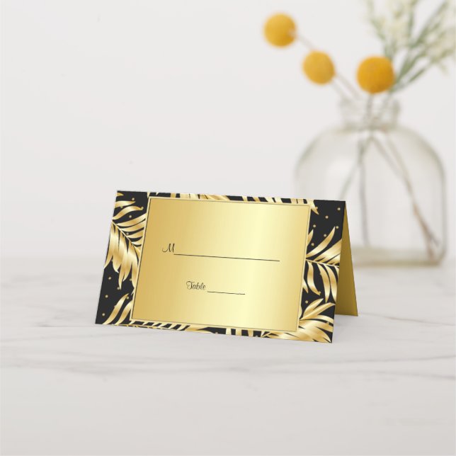 Trendy Gold Foil, kundenspezifisch Platzkarte (Rückseite)